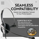 RJ9 Headset Universal - Plantronics compatible QD - Cost Effective Monaural Headset + Universal Compatible RJ9 cord