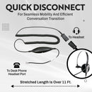 RJ9 Headset Universal - Plantronics compatible QD - Cost Effective Monaural Headset + Universal Compatible RJ9 cord