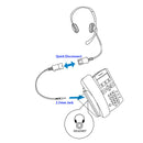 Economic Binaural headset + 8 inch length 2.5 mm headset adapter built in Plantronics Compatible QD