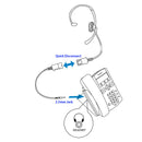 Changeable Voice Tube Professional Monaural Headset with Swiveling Speaker + 2.5 mm Headset Adapter (Short Length) in Jabra compatible QD