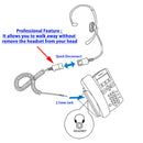 Changeable Voice Tube Monaural 2.5mm Headset - Swiveling Speaker Pro Headset + 2.5 mm Headset Adapter built in Jabra Compatible QD