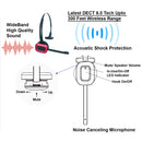Desk Phone Wireless Headset with Remote Answering Handset Lifter for Call Center, Office Phone