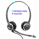 Plantronics Compatible QD 2.5mm Headset Combo, Best Pro Binaural Headset with 2.5 mm headset jack as Office Headset