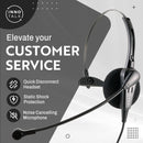 RJ9 Headset Universal - Plantronics compatible QD - Cost Effective Monaural Headset + Universal Compatible RJ9 cord