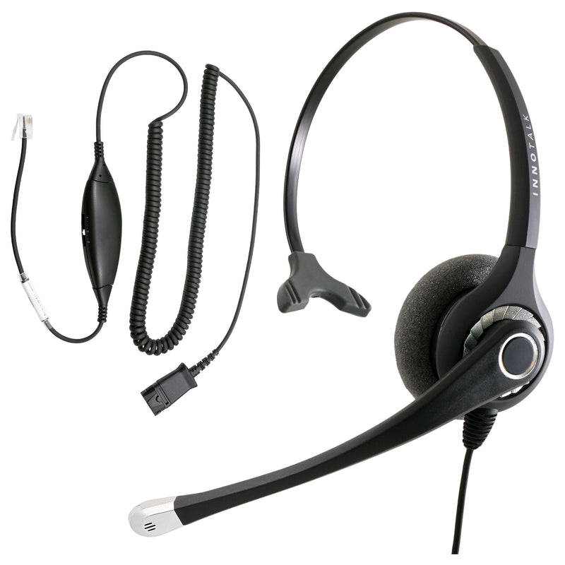 RJ9 Headset Universal - Best Sound Phone headset + Universal Compatible RJ9 Headset Adapter built in Plantronics compatible QD