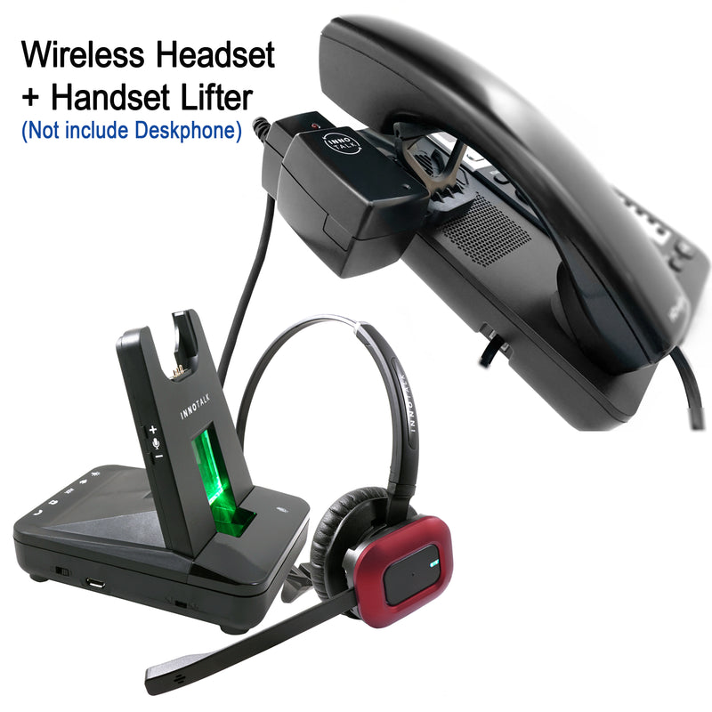 Desk Phone and Computer Phone Wireless Headset with Remote Answering Handset Lifter (Explorer)
