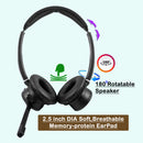 Stereo Wireless Bluetooth Headset as Professional Phone Call Headset Headphone with noise cancelling microphone includes USB Dongle for Computer Softphones, iPhone