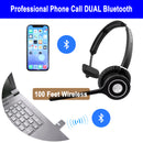 Professional Single Speaker Wireless Bluetooth Headset with Noise Cancel Microphone as Special Phone Call Headset Headphone including USB Dongle for All Computer Softphones, iPhone