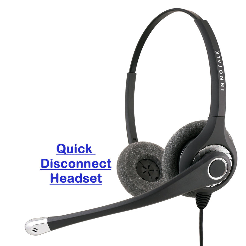 Phone headset - Sound emphasis Pro Binaural Headset built in Plantronics Compatible QD as Call Center Headset