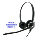 Best Phone headset - Luxury Design Pro Binaural Headset with Noise Cancel Mic and Swiveling Speaker in Jabra Compatible QD