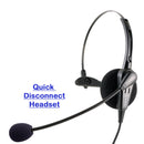 Phone headset - Economic Noise Cancelling Microphone Monaural Headset for Call Center - Plantronics Compatible QD