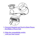 RJ9 Headset Universal - Luxury Professional Monaural Headset + Universal RJ9 cord, Compare GN1200 Smart cord