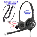 Jabra Compatible QD built Superb Pro Binaural Headset + 2.5 mm Headset Jack Price Deal Package for Customer Representative