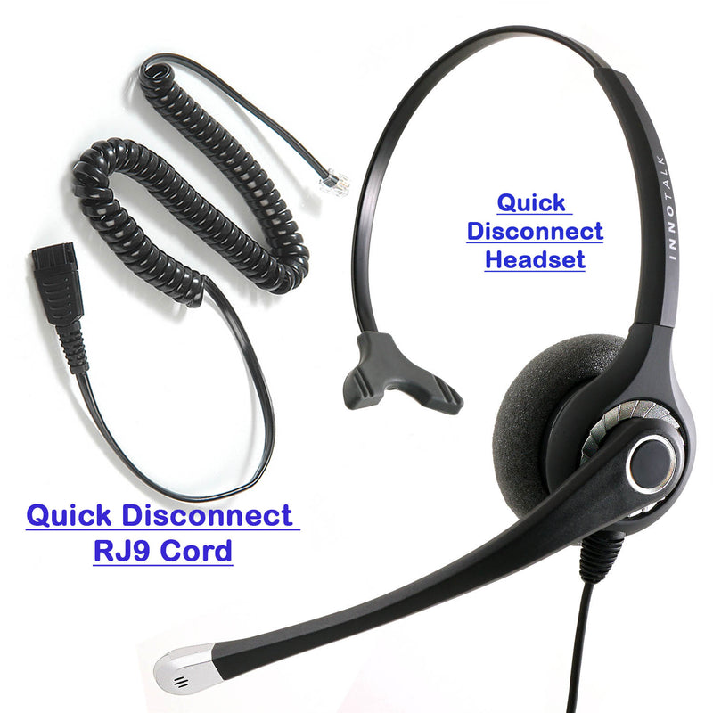 RJ9 headset - Jabra Compatible Best Sound Professional Monaural Headset + RJ9 Headset Adapter