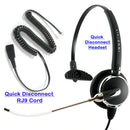 RJ9 headset - Changeable Voice Tube Pro Monaural Headset + RJ9 Headset Adapter with Jabra GN netcom Compatible QD