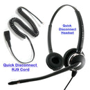 RJ9 headset - GN netcom Compatible QD Package - Best Professional Binaural Headset + RJ9 Headset Adapter