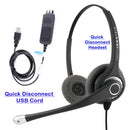 Super Sound quality Binaural Computer Phone Headset, Large and Swiveling Ear Pad, built in GN netcom compatible QD