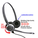 Jabra Compatible QD Swiveling Shock Protection Binaural Headset + 2.5 mm headset jack as Best Office Headset