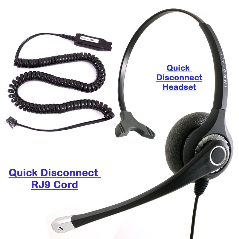 Avaya 4621, 4622, 4624, 4625, 4630 Phone Headset - Plantronics compatible QD Supersonic Monaural Headset