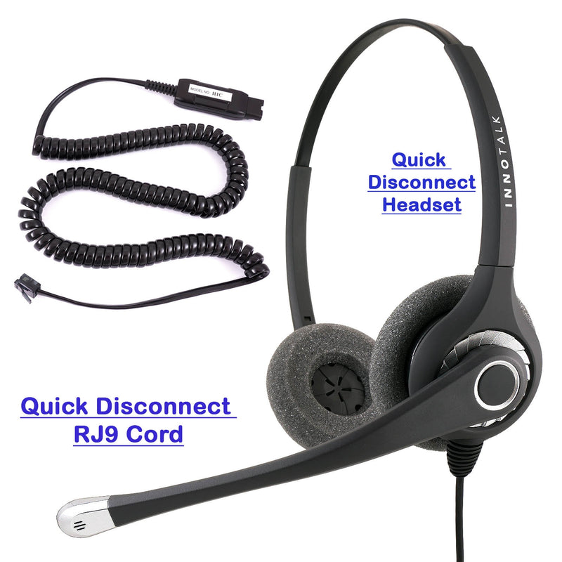 Avaya 5410, 5420, 5610, 5620, 5621,5625 Phone Headset - Plantronics compatible QD - Super Sound Binaural Headset + Avaya cord