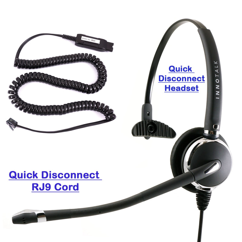 Avaya Merlin Magic 4406 4412, 4424, 4630 Phone Headset - Plantronics compatible QD Luxury Monaural Headset + HIC cord