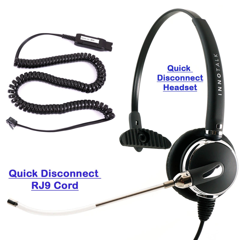 Avaya 6416D, 6424D, QE4610 Phone Headset - Voice Tube Plantronics compatible QD Headset  + Avaya Headset Cord