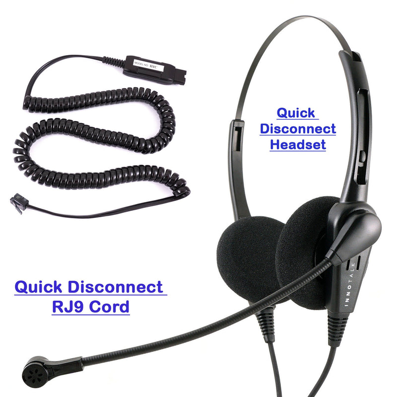 Avaya 4606, 4610, 4612, 4620, 4620 Phone Headset - Economic Binaural headset for Call Center, Office