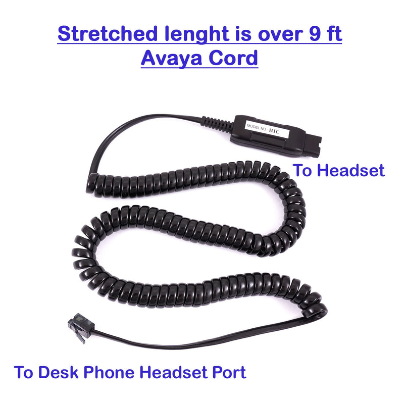 Best Headset for Avaya 1416, 2420, 4610, 5420, 5620, 9406, 9508 - Plantronics compatible QD Pro Binaural Headset + Avaya HIC Headset Cord