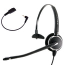 Jabra Compatible QD 2.5 mm Headset Package - Crome Plating Pro Monaural Headset + Short Length 2.5 mm headset adapter