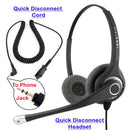 Plantronics Compatible QD cord Combo - InnoTalk Superb Sound Pro Binaural Headset + 2.5 mm headset jack