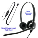 Best Headset for Avaya J139, J169, 9608, 9640, 9641 - Plantronics compatible QD Pro Binaural Headset with Avaya IP phone Headset Cord