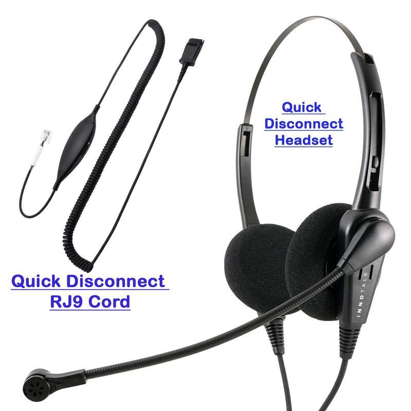Avaya 9620, 9630, 9640, 9601, 9608, 9610 Phone Headset - Economic Plantronics compatible Binaural headset + Avaya Phone Adapter
