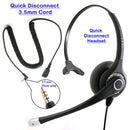 Sound Emphasis 3.5 mm Noise Cancel Professional Headset Package - Quick Disconnect  Headset + 3.5 mm Headset Adapter for Computer