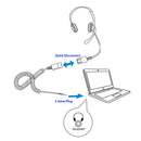 INNOTALK Deluxe Binaural Headset with a Long 3.5 mm Computer Headset Adapter Cable