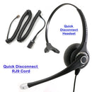 Plantronics Compatible QD U10P cord Headset - Sound Emphasis Pro Monaural Headset with RJ9 headset Adapter for Most Phone Systems.
