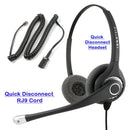Superb Sound Professional Binaural Headset with RJ9 Headset Adapter like Plantronics u10p Headset adapter cord