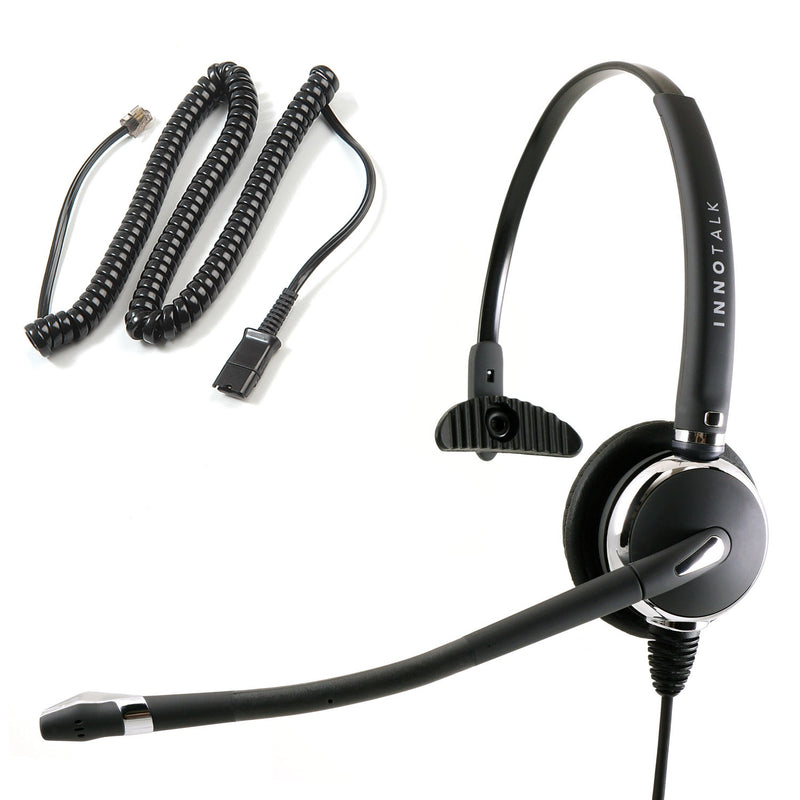 Polycom SoundPoint IP , VVX Phones Monaural Headset - Plantronics compatible QD + RJ9 Polycom Phone Headset Adapter