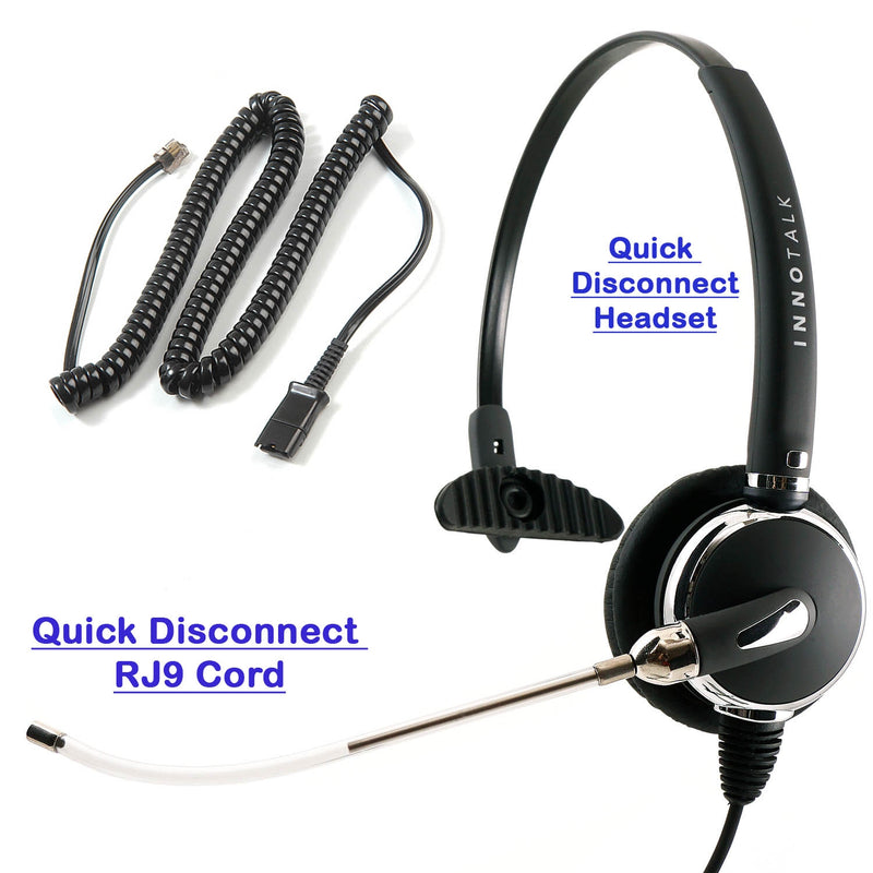 Pro Voice Tube Microphone RJ9 , u10p Headset - Plantronics Compatible u10p cord + Clear Voice Monaural Phone Headset