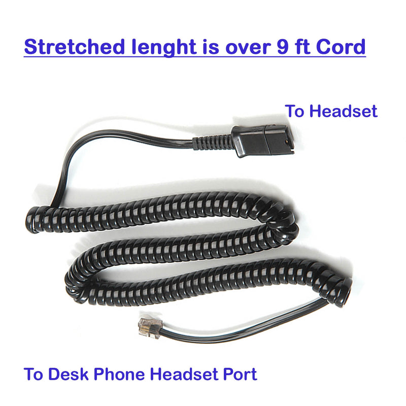 Plantronics Compatible U10P Cord Combo Luxury Pro Desk Phone Binaural Headset