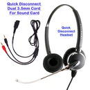 INNOTALK Voice Tube Mic Desktop Computer Binaural Headset with Jabra GN netcom compatible QD