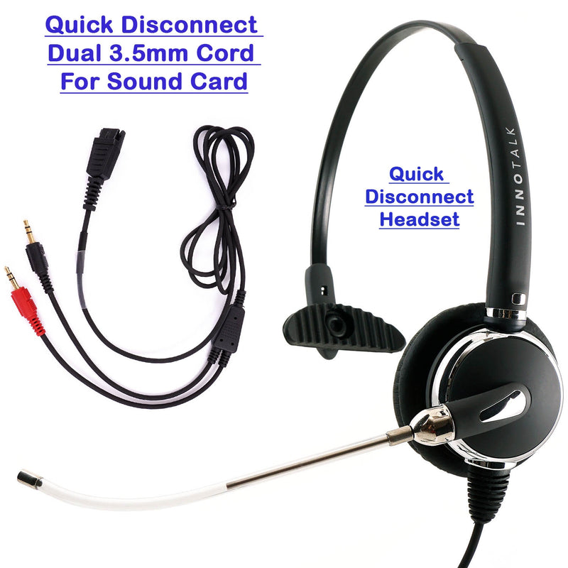 3.5mm Changeable Voice Tube Mic Swiveling Speaker Professional Monaural Desktop Computer Headset