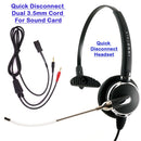 Voice Tube DeskTop Computer Headset - Changeable Voice Tube Mic Monaural Headset built in Plantronics compatible QD