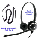 Luxury Pro Swiveling Receiver Noise Cancelling Binaural Headset + RJ9 U10 26716-01 Headset Adapter