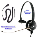 Professional Voice Tube Microphone Headset - Natural Voice Monaural Phone Headset with U10 26716-01 cord