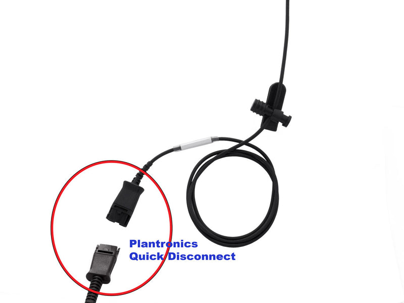 Polycom IP 320, 321, 330, 331 Monaural Headset - Plantronics compatible QD + 2.5 mm Polycom Phone Headset Adapter