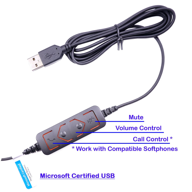 USB Headset built in Digital Sound Stereo, In line Volume and Call control, Noise Cancelling Microphone while Enjoy Multi-Media Music.