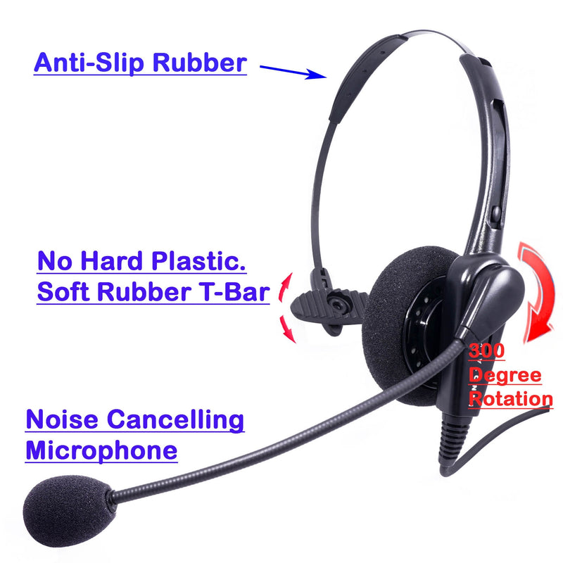 Phone headset - Economic Noise Cancelling Microphone Monaural Headset for Call Center - Plantronics Compatible QD