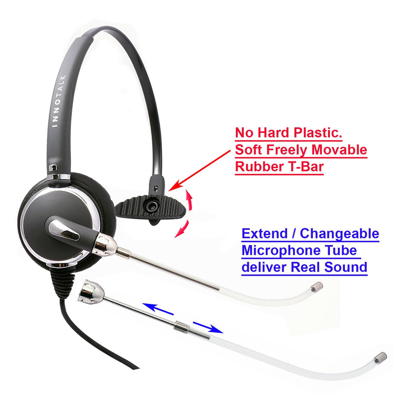 3.5mm Changeable Voice Tube Mic Swiveling Speaker Professional Monaural Desktop Computer Headset