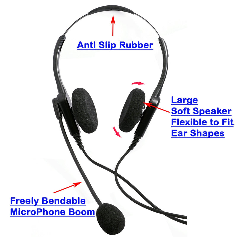 Avaya 4606, 4610, 4612, 4620, 4620 Phone Headset - Economic Binaural headset for Call Center, Office