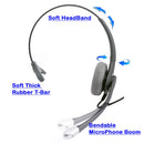 Plantronics Compatible Best Sound Monaural Headset + 2.5 mm Headset Jack Combo for Desk Phone as Office Headset